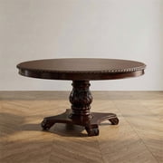 Furniture of America Ramsaran Wood Pedestal Dining Table in Brown Cherry