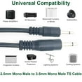 thumbnail image 6 of 2pcs 1ft 2.5mm Mono Male to 3.5mm Mono Monaural TS Male Jack Plug 12V Trigger Audio Adapter Connector Cable for Logitech Harmony Hub Parasound Amp, 6 of 14