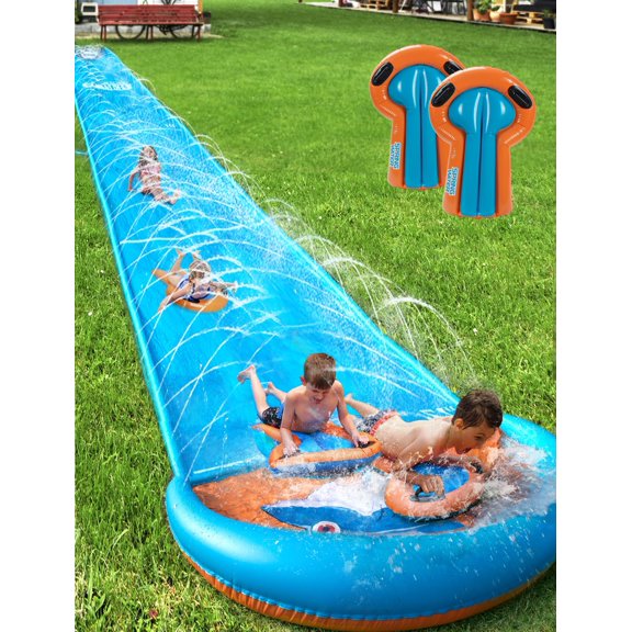 Slip Water Slide Spring Water Water de 31.5 pies con 2 tablas inflables