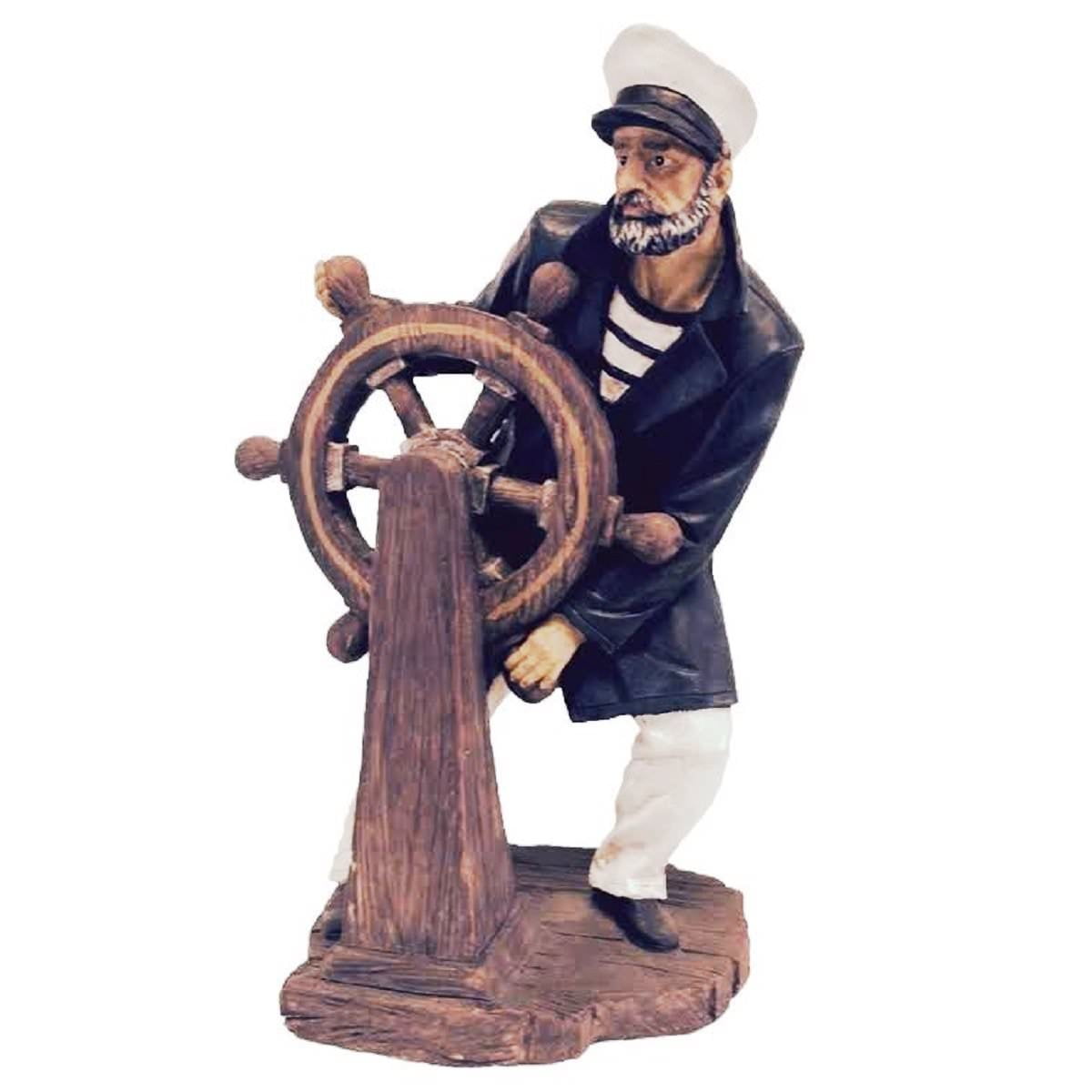 Homestyles 19 in. Old Man at the Sea "Captain" at Helm Boat Nautical