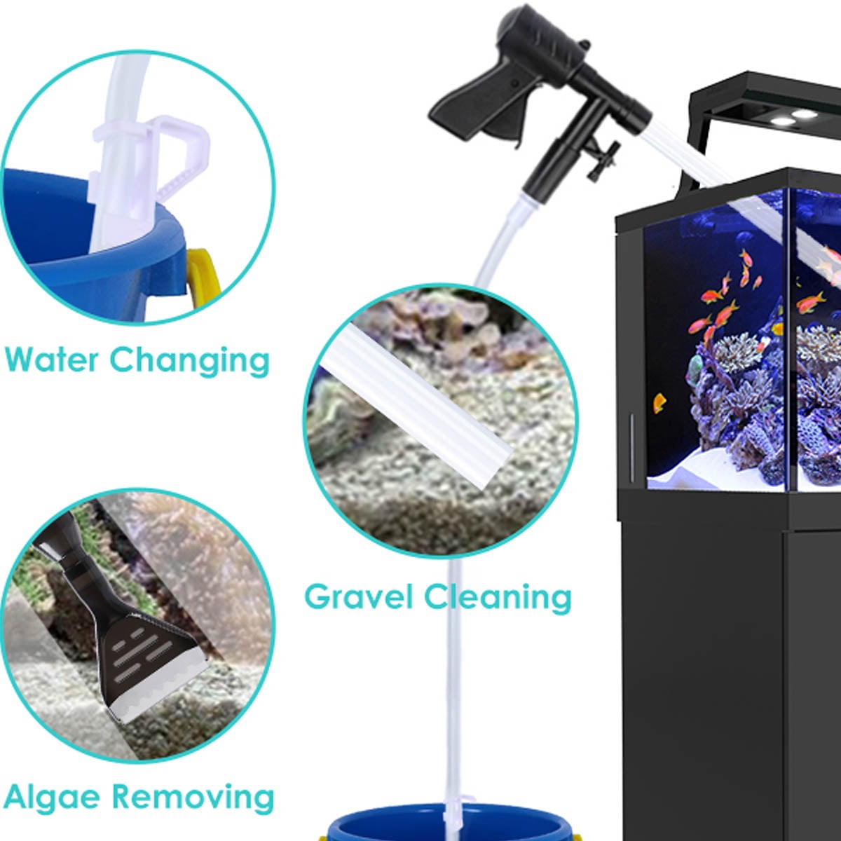 IFCOW 2023 Aquarium Gravel Cleaner Vacuum Fish Tank Vacuum Cleaner Tools Gravel Sand Siphon Vacuum Cleaner