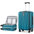 thumbnail image 1 of Luggage Hanke, marco de aluminio con apertura superior de 26 pulgadas, azul TSA, 1 of 9