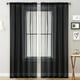 thumbnail image 1 of Panel de Cortina Semitransparente de Poliéster | Cortinas Transparentes de Doble Hilo con Bolsillo para Barra, Que Filtran La Luz Entre Un 40 y Un 70 % de Privacidad | 210 X 132 Cm, Negro, Verde, Azu, 1 of 6