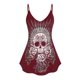 thumbnail image 1 of Tank Top de Talla Extra con Estampado de Rosa de Calavera Rosegal  Camisetas sin mangas de talla grande, 1 of 5