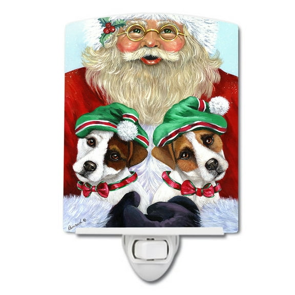 Caroline's Treasures PPP3108CNL Jack Russell Christmas Santa Ceramic Night Light, 6x4x3", multicolor