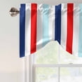 thumbnail image 4 of Tie Up Valance for Windows Navy Blue Red Stripes Curtains Valances Rod Pocket Valance Window Treatments Lines Striped Balloon Curtains for Kitchen Living Room Bedroom Bathroom Decor 54x18 Inch, 4 of 9