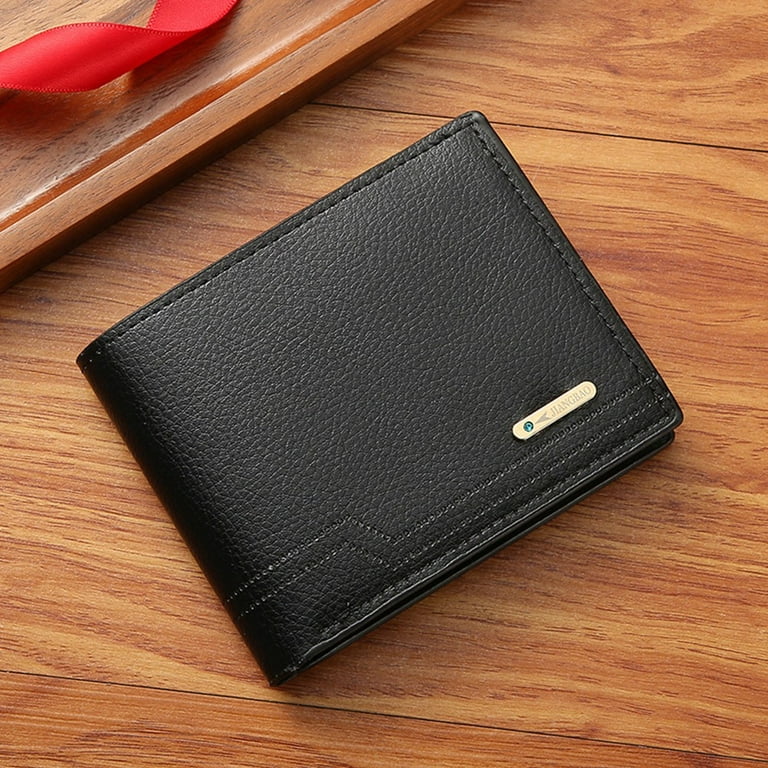 Leke Fashion Men PU Leather Business Bifold Credit Card Holder Wallet ID  Water Proof 