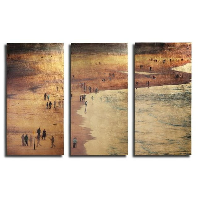 Empire Art Direct LFG-EAD3003-4824-3 Hand Applied Gold Leaf Gallery Wrap Canvas Art - Soft Sand
