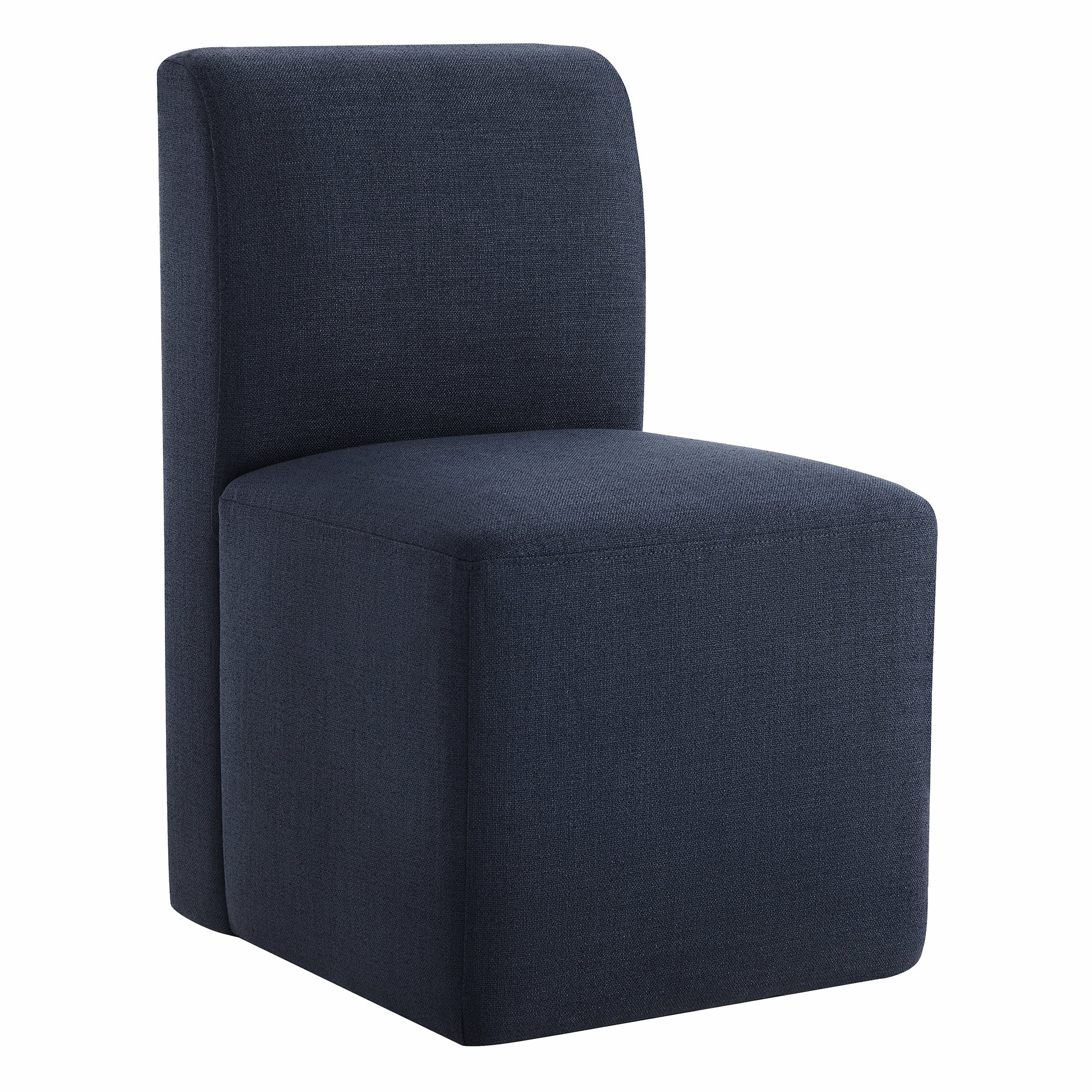 Spruce & Spring Upholstered Dining Chairs with Hidden Casters Set of 2, Blue