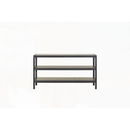 Elm Veneers & Metal Insets Console Table - 3 Shelves