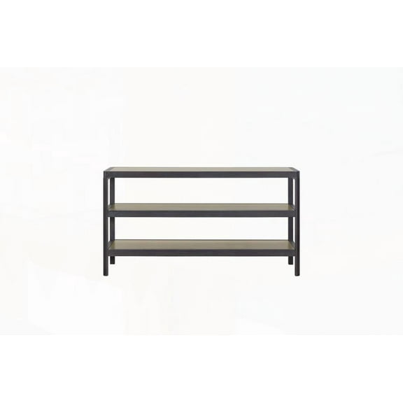 Elm Veneers & Metal Insets Console Table - 3 Shelves