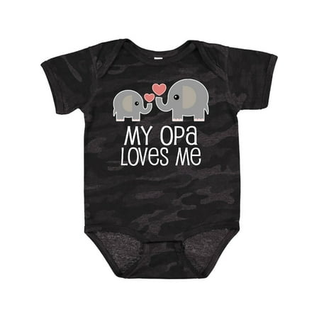 

Inktastic My Opa Loves Me Elephant Gift Baby Boy or Baby Girl Bodysuit