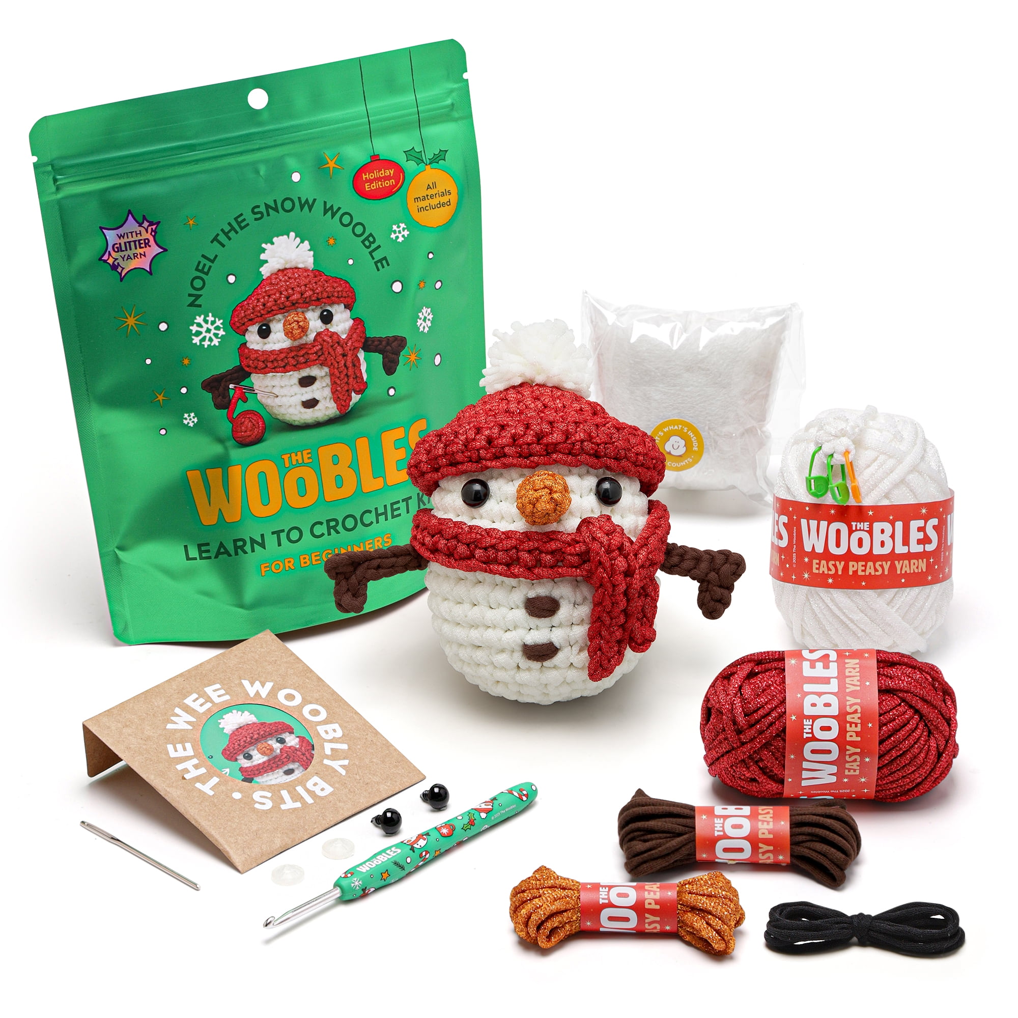 The Woobles Beginner Crochet Amigurumi Kit – Noel the Snow Wooble