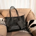 thumbnail image 5 of Montana West Tote Bags Vegan Leather Purses and Handbags for Women Top Handle Ladies Shoulder Bags, Black, 5 of 7