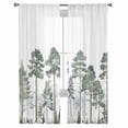 thumbnail image 3 of Forest Trees Sheer Curtains 96 Inches Long 2 Panels Set, Window Sheer Curtains for Living Room/Bedroom, Chinese Pine Branches Watercolor Plant Green Light Filtering Rod Pocket Curtain 52'' x 96'' x 2, 3 of 7