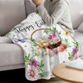 thumbnail image 3 of Spring Easter Blanket Soft Cozy Warm Twin Blanket for Bed, Plush Fuzzy Flannel Fleece Blankets for Sofa, Colorful Eggs Daisy Flowers Basket Butterfly Throw Blankets for Couch Gifts, 60"x80", 3 of 9
