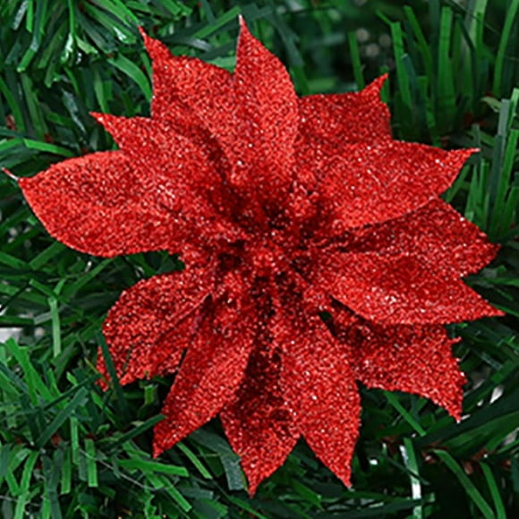 1/10 Pcs Scintillement Fleur Arbre de Noël Suspendu Ornement Décoration de Fête à la Maison H