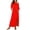 Red, variant on Maxi Dress for Women with Slit Pockets One Shoulder Elastic Waist Short Sleeve Travel Casual Long Dress (L, Black)