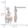 thumbnail image 3 of Primal Silver Sterling Silver Rhodium-plated Rose Gold-plated Unicorn Post Earrings, 3 of 5