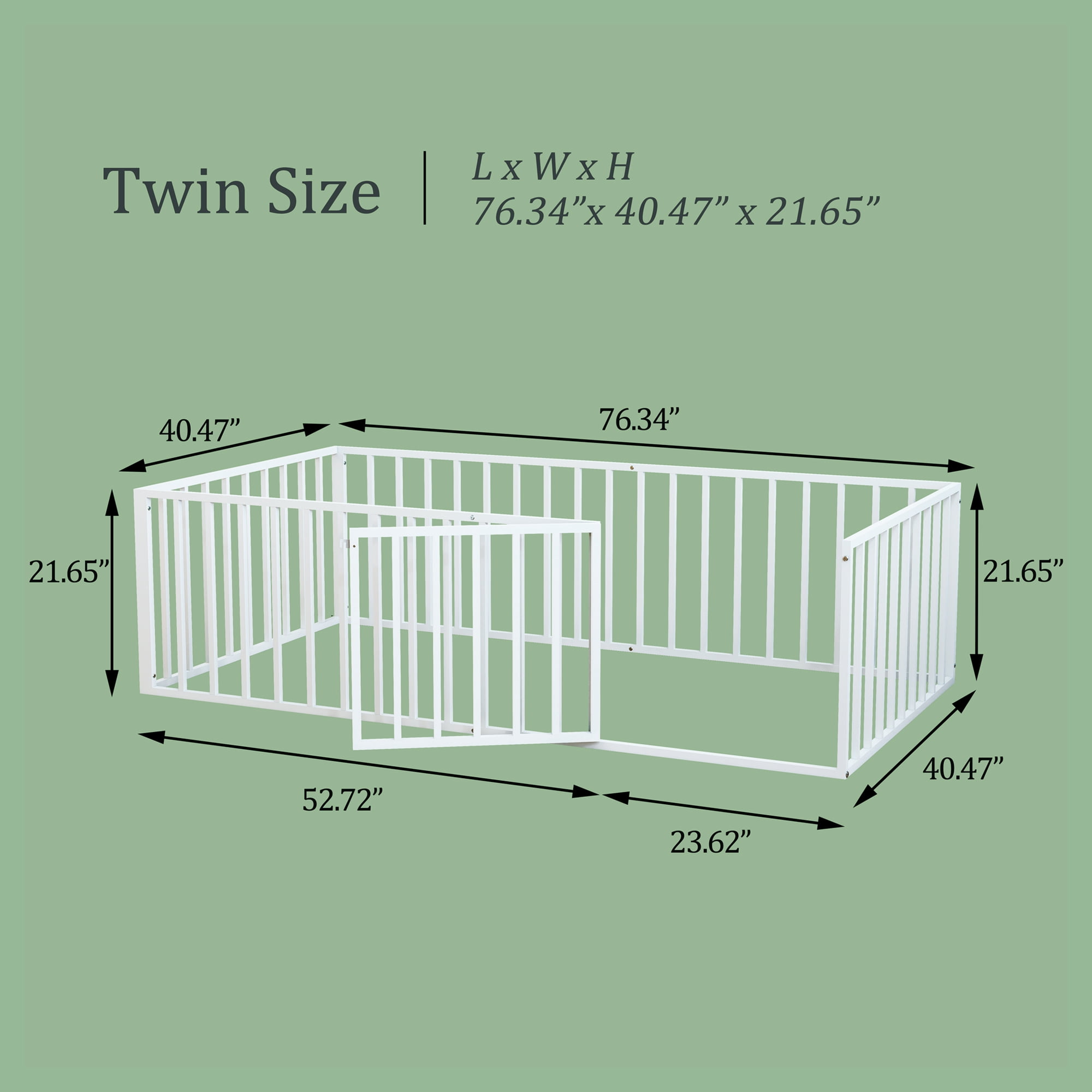 Metal Platform Bed Frame with Steel Slat Support, No Box Spring Required, Wear Resistant Powder Coating Underbed Storage Space Easy Assembly Mattress Foundation