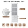 thumbnail image 2 of 70" Tall Storage Cabinet, Modern Multi-Function Large Closet Storage Cabinet with 2 Doors and 3 Drawers, Wood Wardrobe Armoire Closet for Bathroom, Office, Bedroom, Living Room, White, 2 of 9