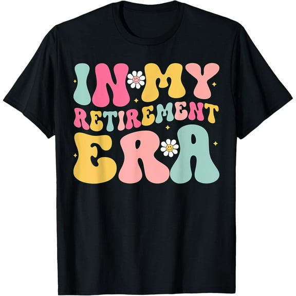 Retro Groovy In My Retirement Era Funny Retired 2025 Womens T-Shirt Tee
