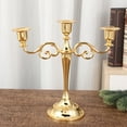 thumbnail image 4 of Zhourta European Style Triple Candle Holder Vintage Iron Candelabra for Romantic Dining Table Centerpiece and Home Decor, 4 of 7