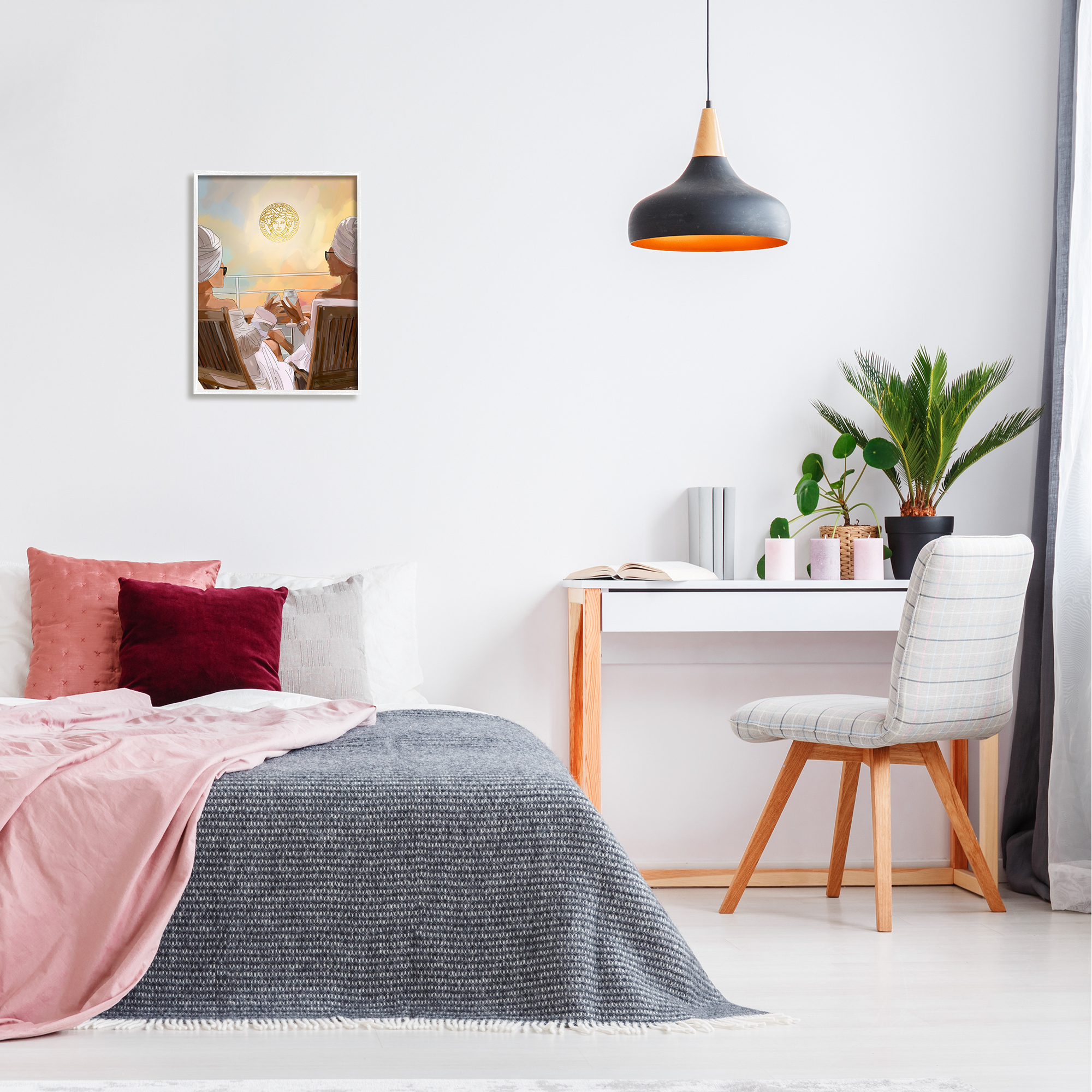 Stupell Industries Summer Glam Women Beauty & Fashion Painting White Framed Art Print Wall Art, 16 x 20