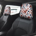 thumbnail image 2 of Kdxio Red Blue Leaves Pattern Print 2 Piece Car Head Rest Covers Set Auto Front/Rear Seats Headrest Cover Universal Fit Most Cars,Sedan, SUV, 2 of 9