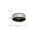 thumbnail image 2 of Mens Titanium 8mm Brushed Wedding Band Ring with Black Plated Beveled Edge, 2 of 6