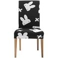 thumbnail image 2 of KXMDXA Hidden White Rabbit with Cross Stretch Chair Cover Protector Seat Slipcover for Dining Room Hotel Wedding Party Set of 6, 2 of 6