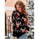 thumbnail image 2 of Suéter de punto navideño para mujer, otoño e invierno, nuevo, cuello redondo, manga larga, estampado, moda, informal, jersey de punto, top femenino, 2 of 5