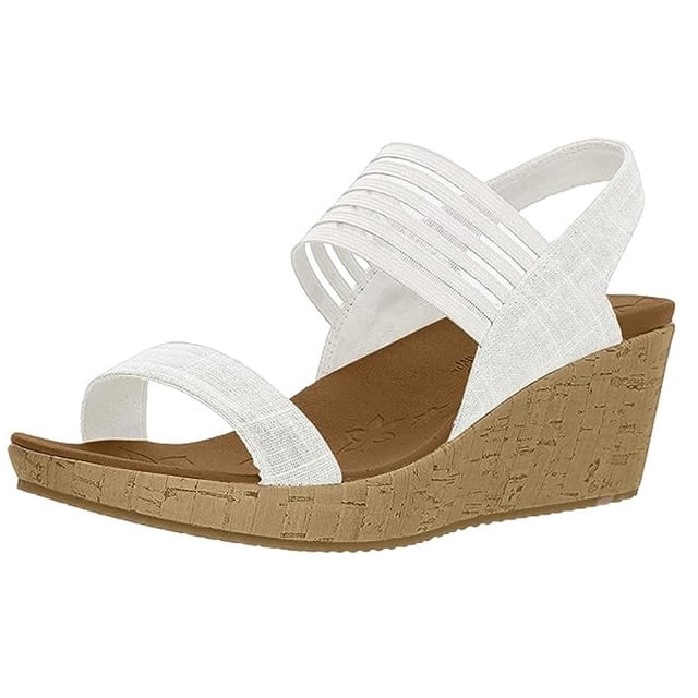 Sandalia Skechers Cali Beverlee Cuña de Corcho Off-White