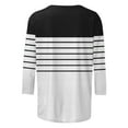 thumbnail image 5 of Royisotas 3/4 Sleeve Tops for Women Plus Size Tshirt Black Striped Summer Casual Womens T Shirts Crew Neck Loose Shirts Plus Size, 5 of 5