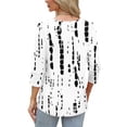 thumbnail image 3 of Vetsdori 3/4 Sleeve Tops for Women Tunic Plus Size Pullover Graphic,Button up Summer Lightweight Juniors Blouses Trendy, 3 of 7