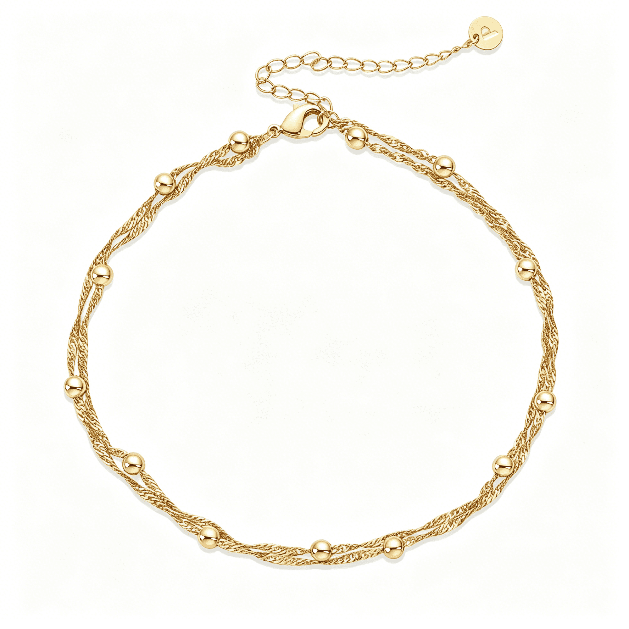DESIGNICE 14K Gold Plated Anklet for Women-Trendy Link Chain Ankle Bracelet Summer Jewelry-Boho Dainty Anklets with Cubic Zirconia,Beaded,Evil Eye,Star,Station,Pearls Adjustable Gold Jewelry