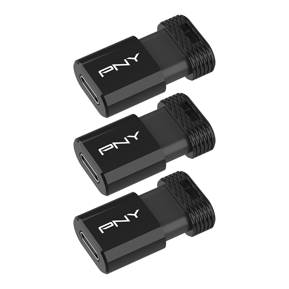 64GB PNY Elite-X Fit Type-C USB 3.2 Flash Drive – Up to 200MB/s Read, Advanced Performance, Convenient Portable Data Storage, Ultra Compact Fit Design, Type-C Connector, 3-Pack