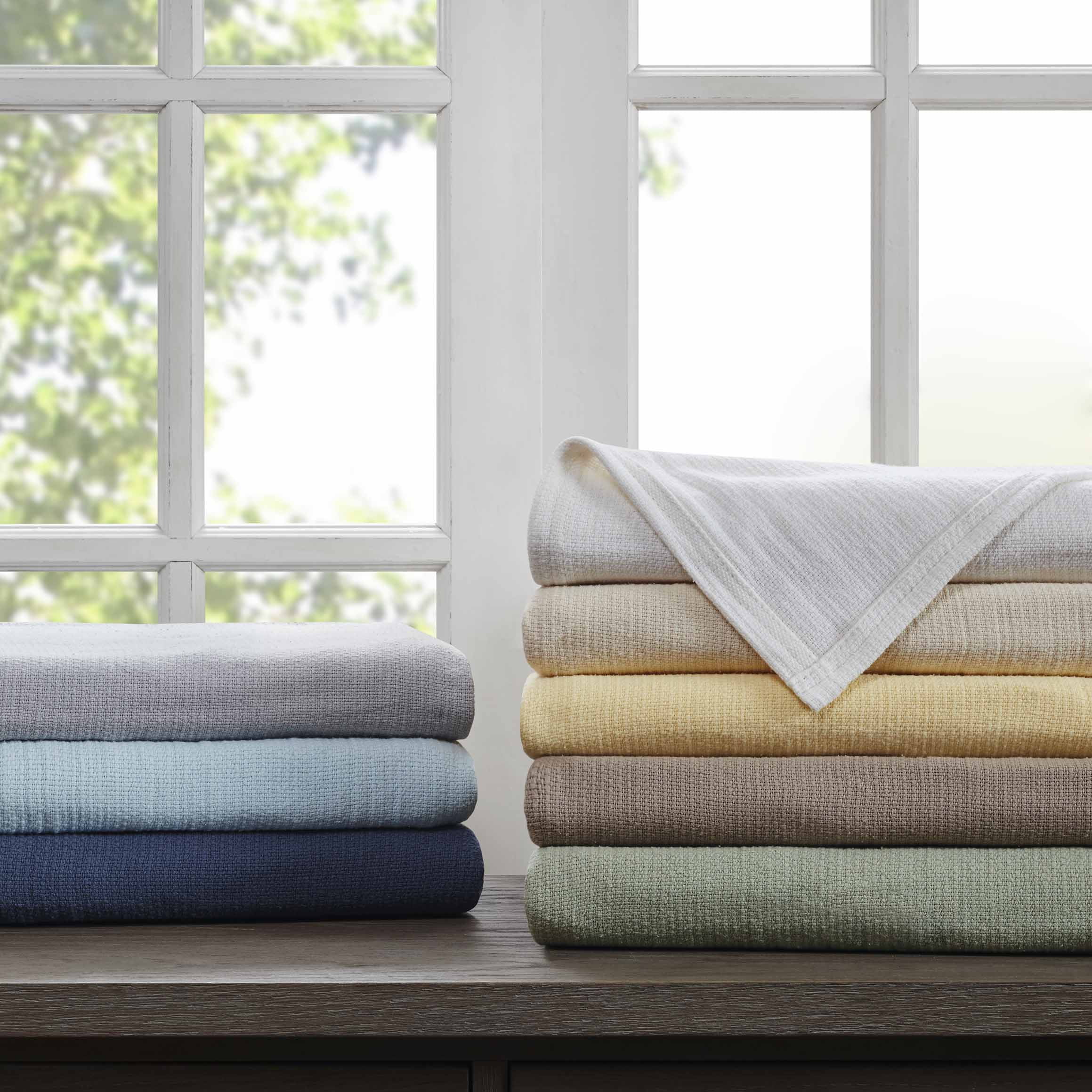 Premier Comfort Freshspun Basketweave Cotton Blanket