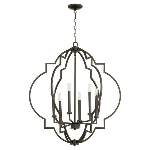Twizzie Gill View 6 Light Pendant in Style 29.5 inches Wide By 34 inches High-Oiled Bronze Finish Bailey Street Home 183-Bel-3400638