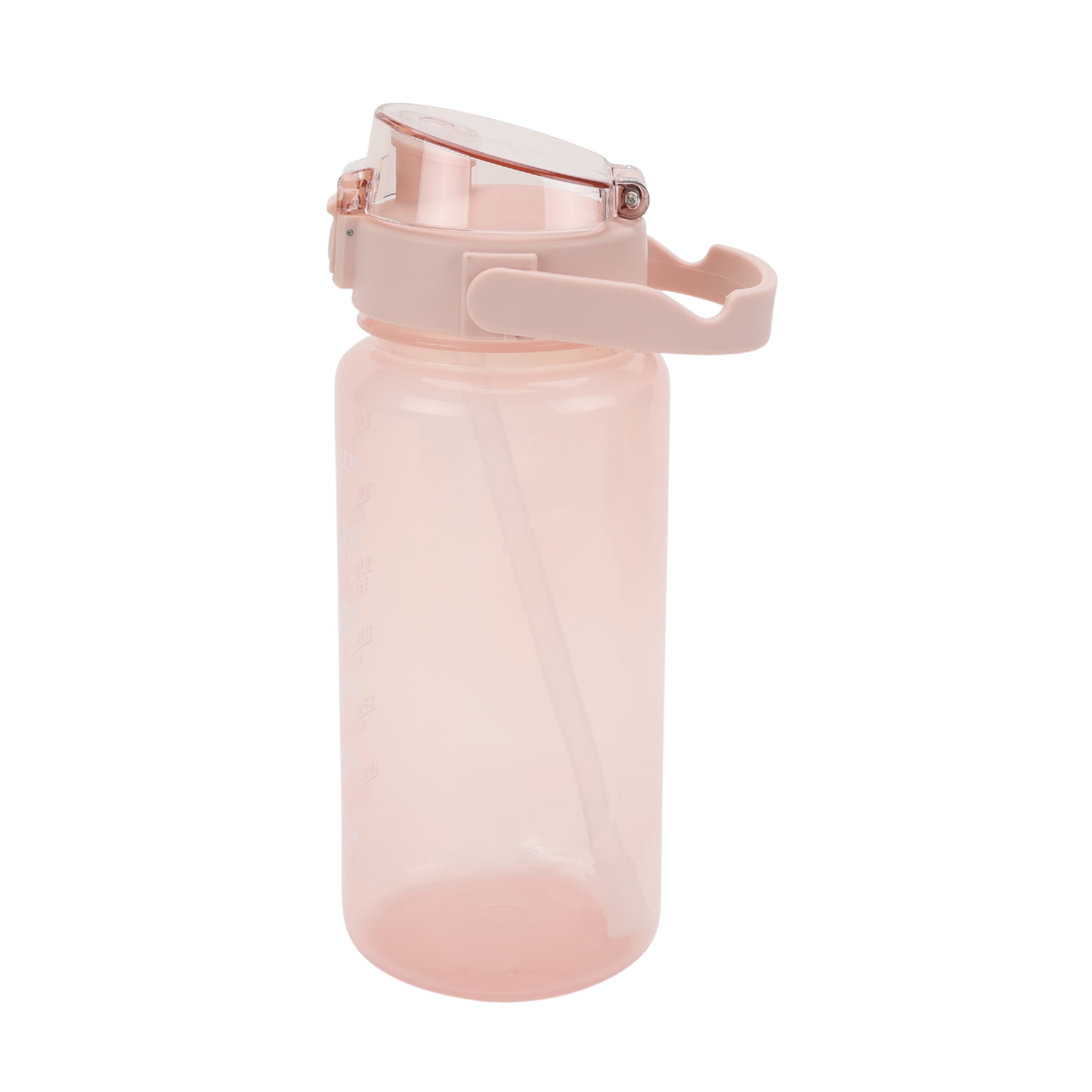 Mainstays 48 oz Pink Plastic Water Bottle with Handle and Built-In Phone Holder