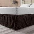 thumbnail image 1 of Victorian Bed Skirt, Monochrome Graphic with Curlicue Ornamental Antique Motif Print, Elastic Bedskirt Dust Ruffle Wrap Around for Bedding Decor, 4 Sizes, Dark Taupe Grey Taupe, by Ambesonne, 1 of 2
