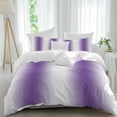 thumbnail image 2 of Purple White Ombre Bedding 3 Piece Duvet Cover Set Full Size, Modern Abstract Art Farmhouse Gradient Soft Microfiber Comforter Cover with Zipper Closure & Pillowcases, FadeResistant Quilt Cover, 2 of 9