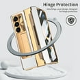 thumbnail image 6 of Feishell Rugged Case for Samsung Galaxy Z Fold6, Glossy Skin-Friendly Screen Protector Flim Cover with Kickstand Hinge Protection Compatible with MagSafe Wireless Charging Shockproof Case, Gold+White, 6 of 8