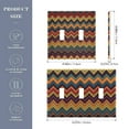 thumbnail image 2 of Yayeee Toggle Light Switch Wall Plate 2-Gang 4.56"x4.48" Decorative Outlet Cover, Brown Geometric, 2 of 7