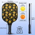 thumbnail image 3 of Pickleball Paddles Set,Pioneer Flower Floral Print Pattern Fiberglass Surface Pickleball Racket Set with 2 Indoor Outdoor Pickleball Balls and Pickleball Bag,Pickle-ball Equipment, 3 of 6