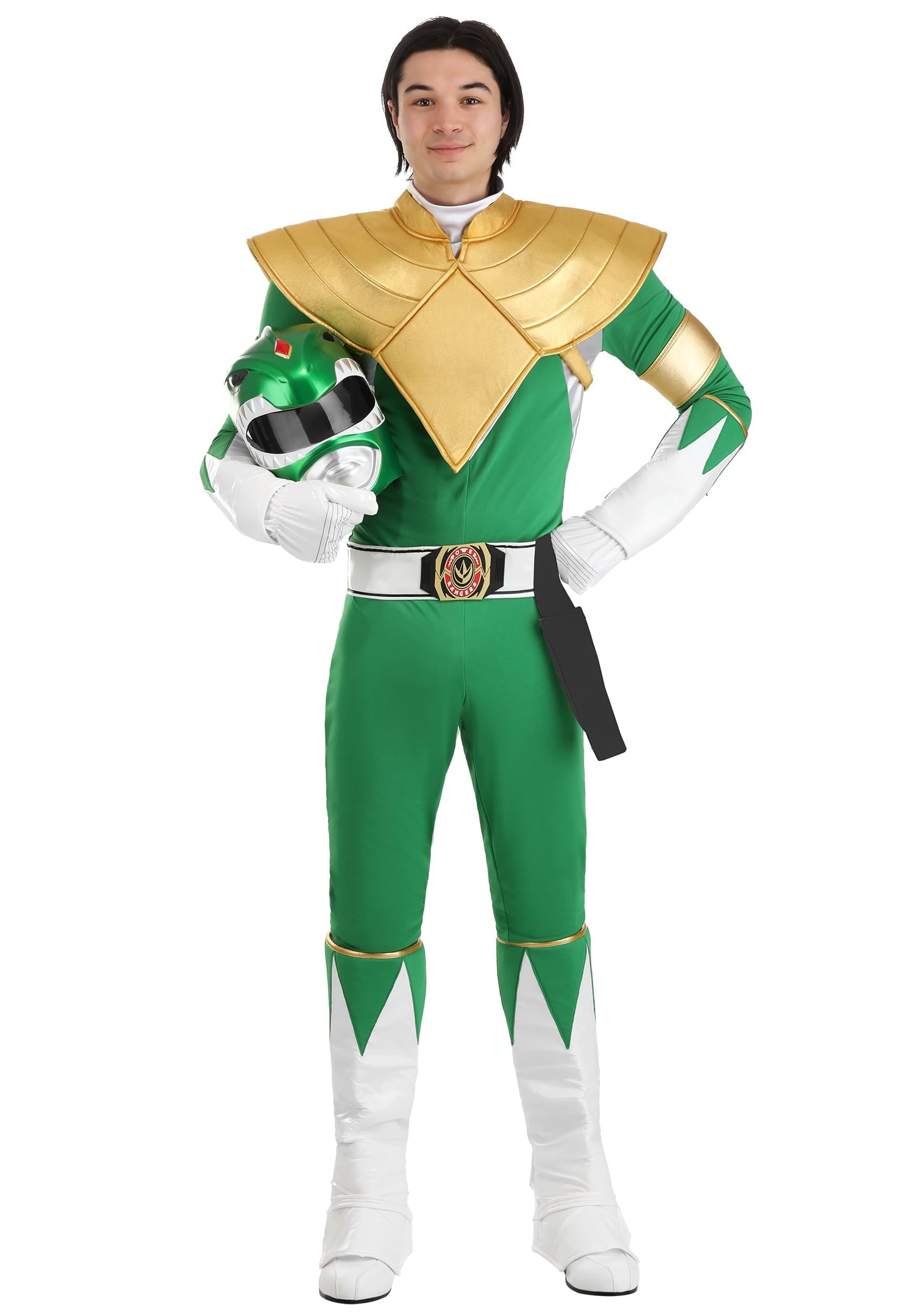 Mighty Morphin Power Rangers Green Ranger Adult Costume with Helmet Authentic Halloween Accessories Walmart