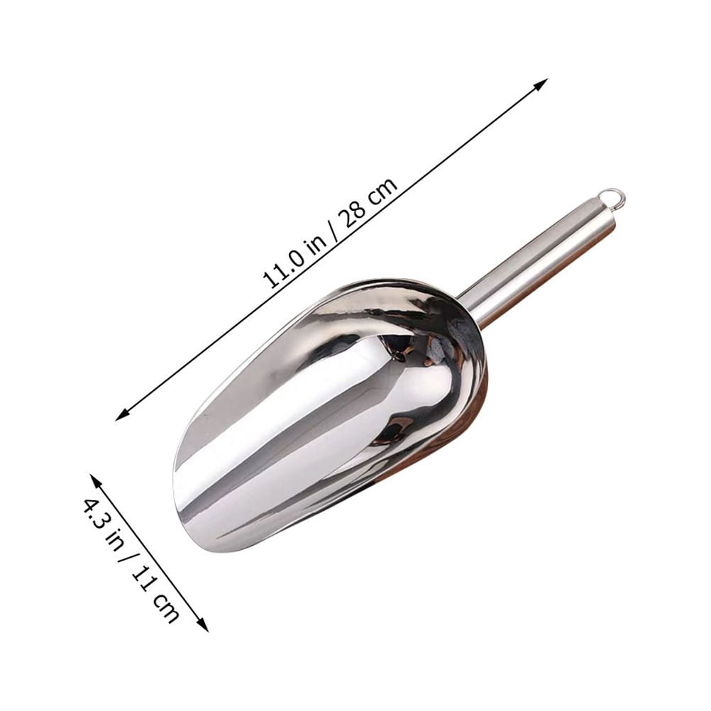 Raindrops Stainless Steel Ice Scoop for Kitchen Use Silver Perfect for Crushed Ice Candy Nuts 7.87 Inches