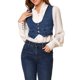 thumbnail image 5 of CHALECO DE JEANS SIN MANGAS CON BOTONES PARA MUJER INSPIRAR CHIC TALLA XS AZUL OSCURO, 5 of 8