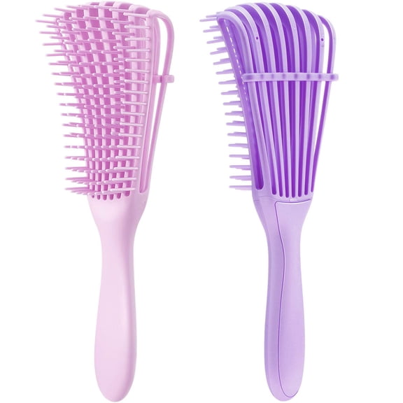 2 Pieces Detangling Brush for Afro America/African Hair Textured 3a to 4c Kinky Wavy/Curly/Coily/Wet/Dry/Oil/Thick/Long Hair, Knots Detangler Easy to Clean (Black, Green)