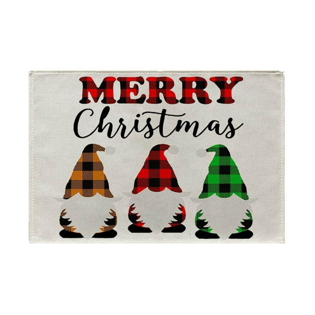 Dsscvnef Napperon Style Nordique de Noël Design Lettres Anglaises Isolation Thermique Napperon en Lin pour Restaurant Occidental